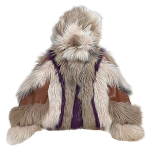 Kashani Ladies Multicolor Fox Fur Hooded Coat - Dudes Boutique