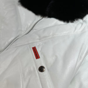 Goose Country White Lambskin Fox Fur Puffer Jacket - Dudes Boutique