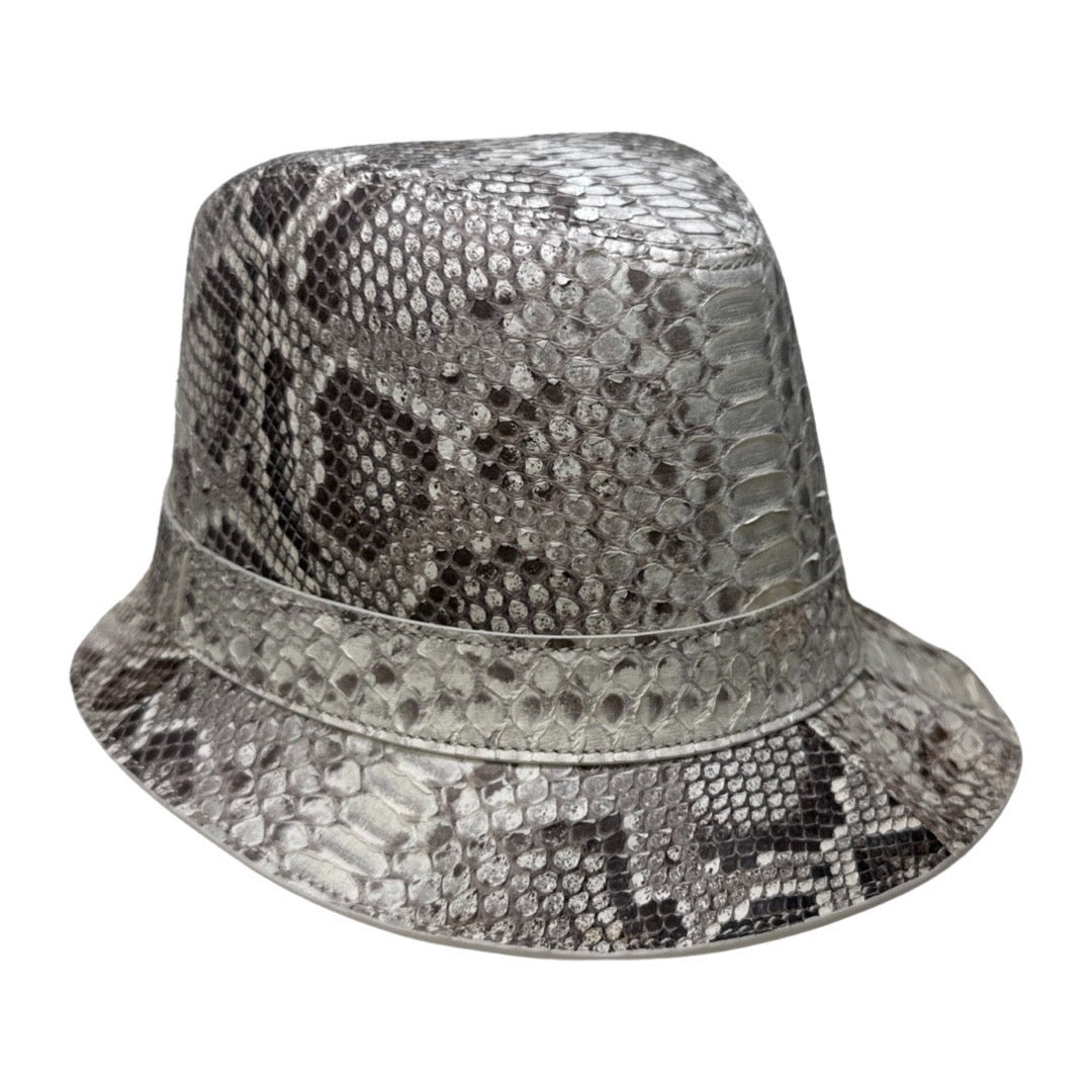 Kashani All Over Natural Python Fedora Hat - Dudes Boutique