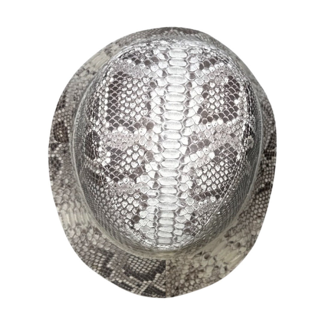 Kashani All Over Natural Python Fedora Hat - Dudes Boutique