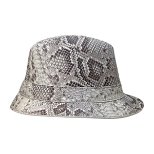 Kashani All Over Natural Python Fedora Hat - Dudes Boutique