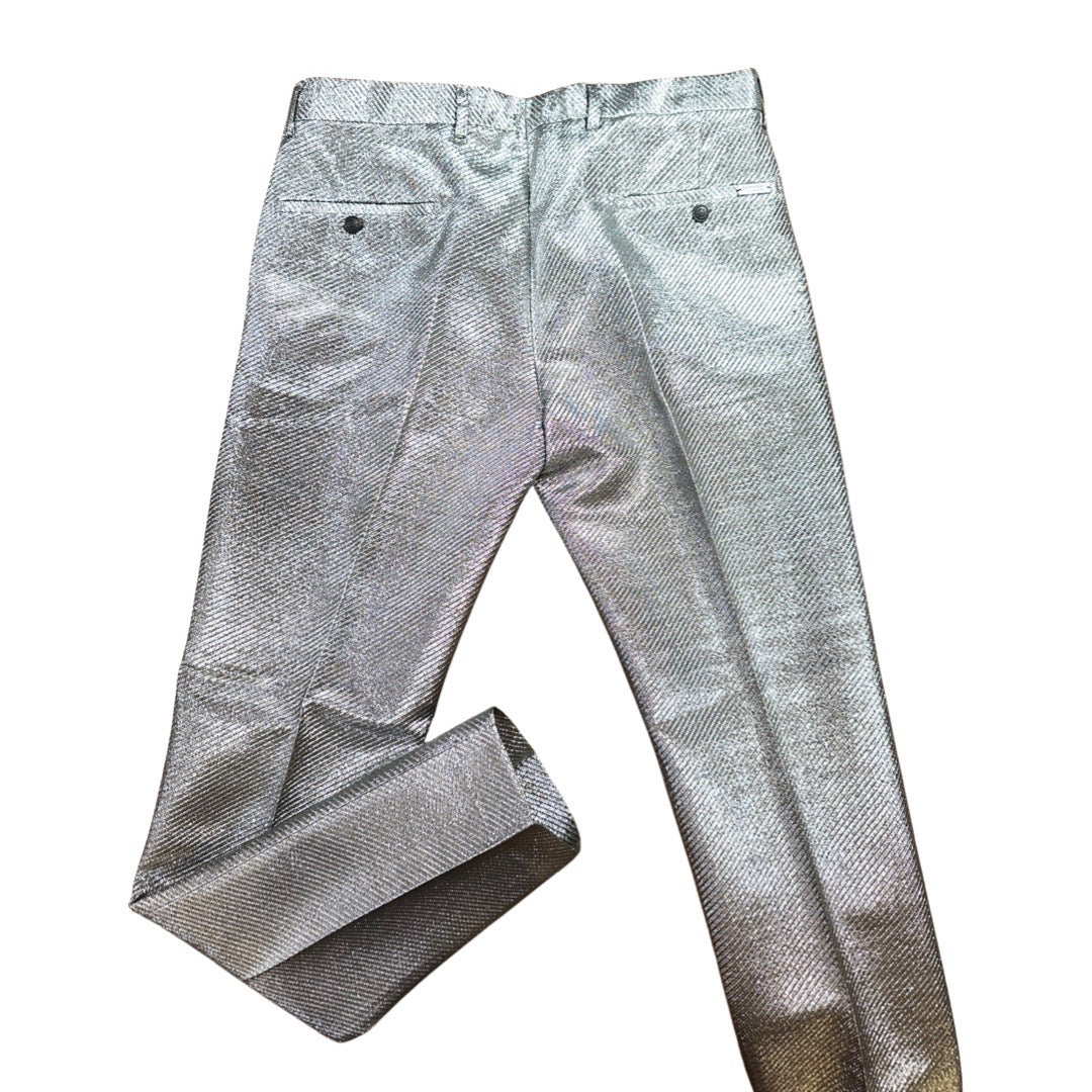 Barabas Metallic Silver High End Dress Pants - Dudes Boutique