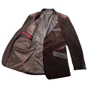 Barabas Gold Studded Chocolate Brown Blazer - Dudes Boutique