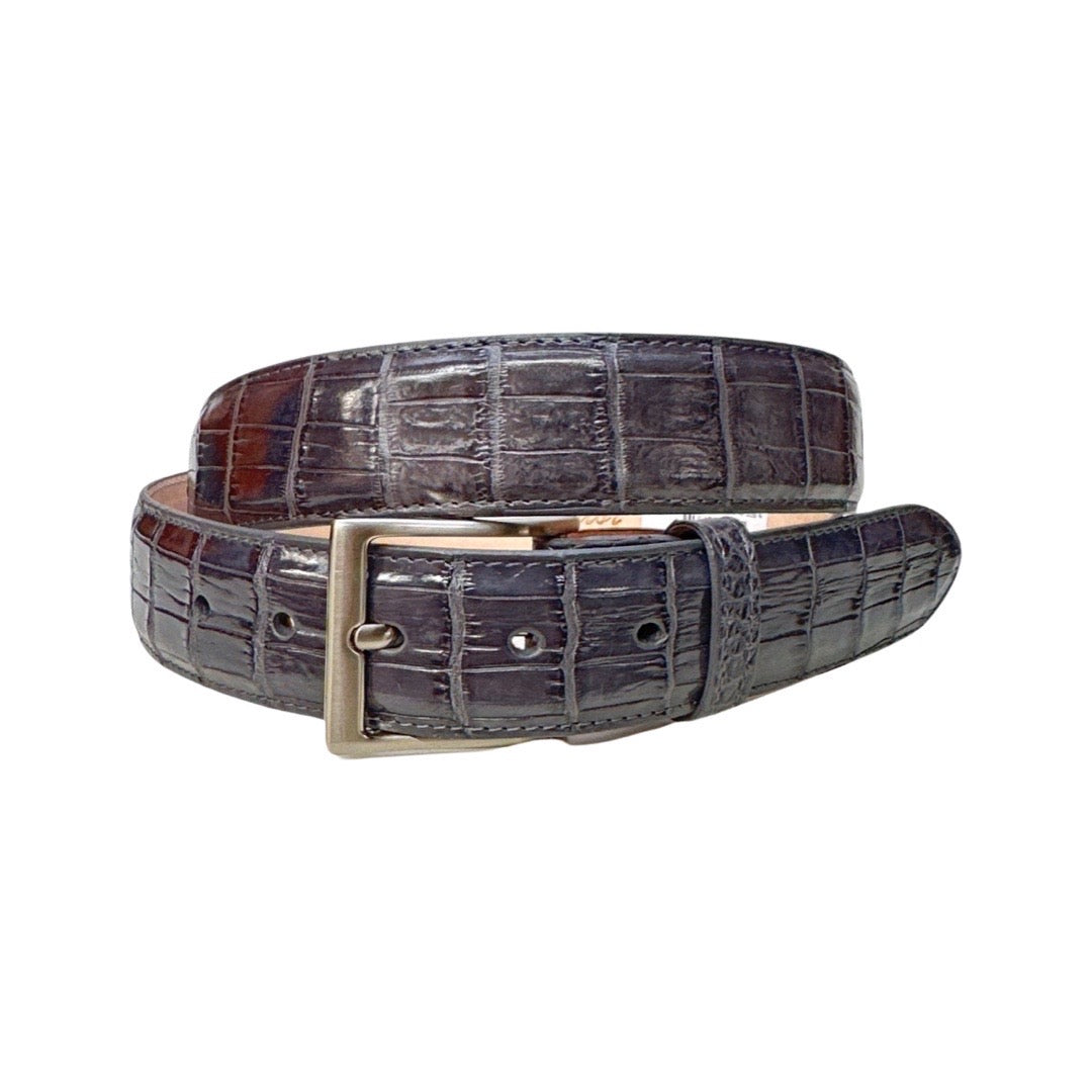 Safari Gray Genuine Alligator Body Belt - Dudes Boutique