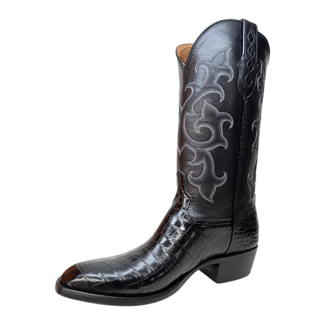 Safari Black Baby Nile Crocodile Belly Cowboy Boots - Dudes Boutique