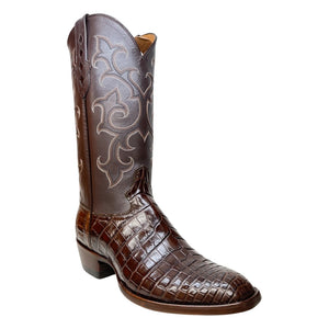 Safari Brown Baby Nile Crocodile Belly Cowboy Boots - Dudes Boutique