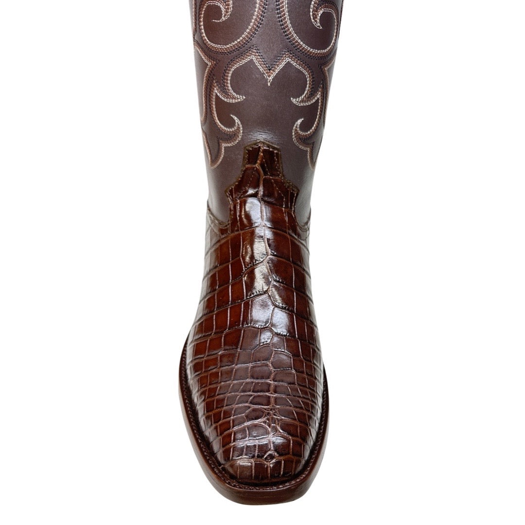 Safari Brown Baby Nile Crocodile Belly Cowboy Boots - Dudes Boutique