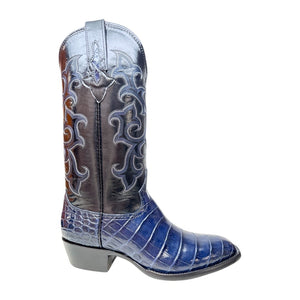 Safari Navy Blue Baby Nile Crocodile Belly Cowboy Boots - Dudes Boutique