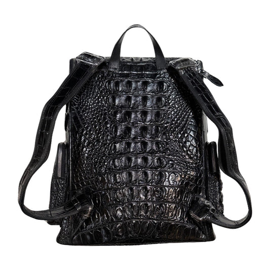 Kashani Black All Over Hornback Alligator Tail Backpack - Dudes Boutique