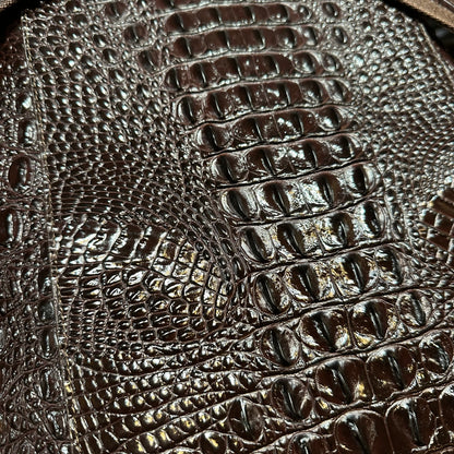 Kashani Chocolate Brown Hornback Alligator Rucksack - Dudes Boutique