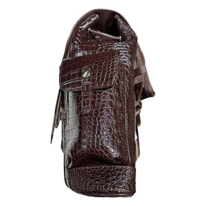 Kashani Chocolate Brown Hornback Alligator Rucksack - Dudes Boutique