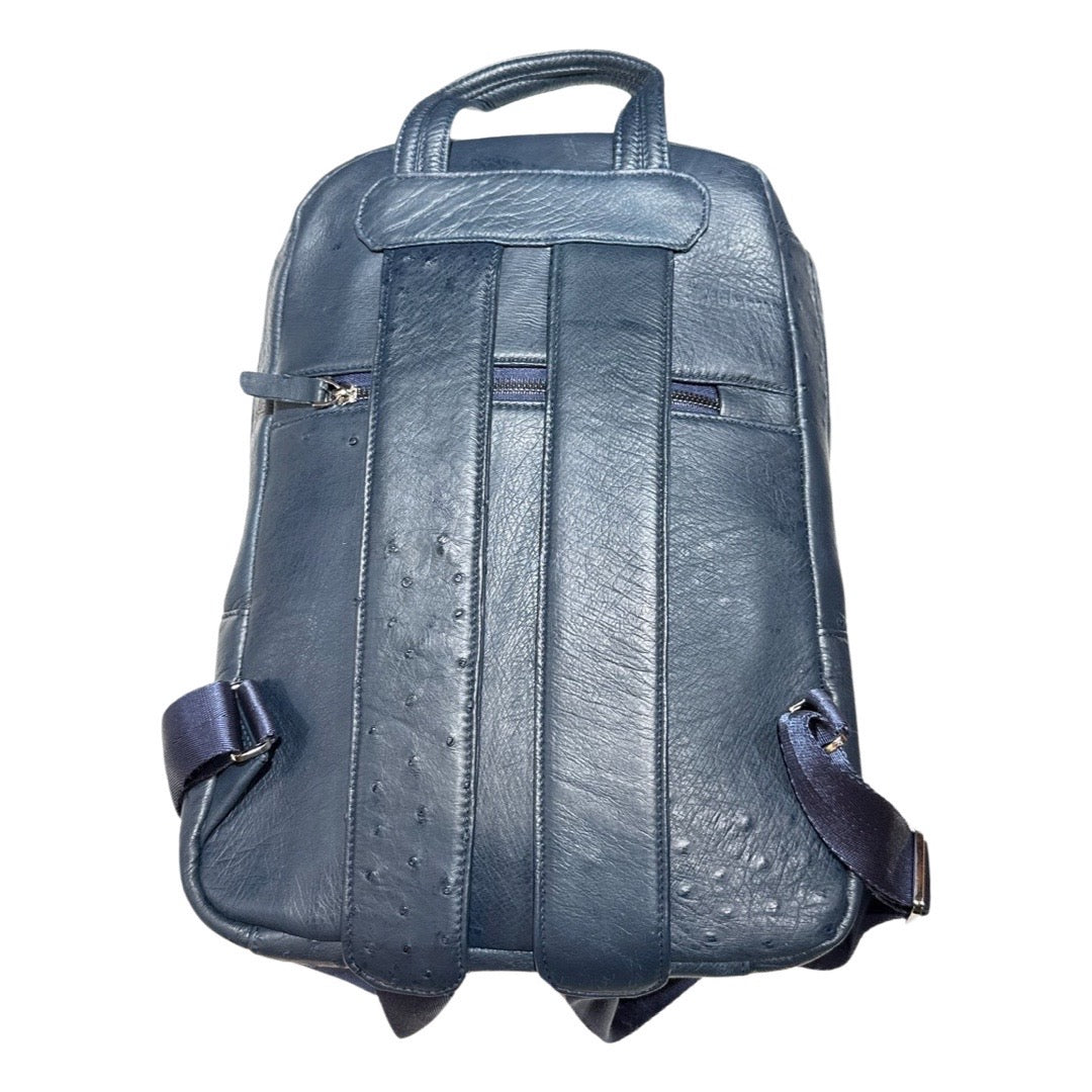 Kashani Indigo Blue Ostrich Quill Backpack - Dudes Boutique