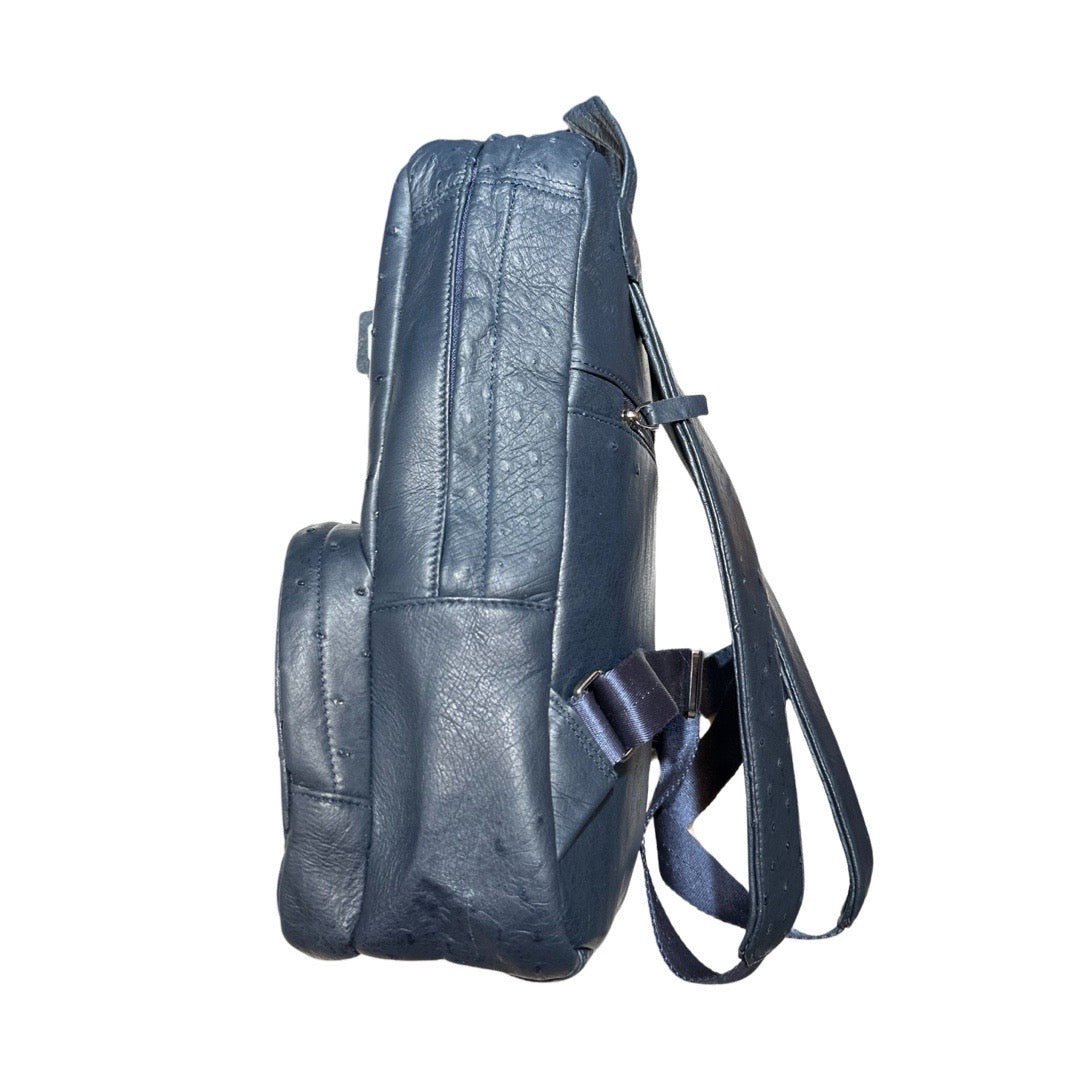 Kashani Indigo Blue Ostrich Quill Backpack - Dudes Boutique