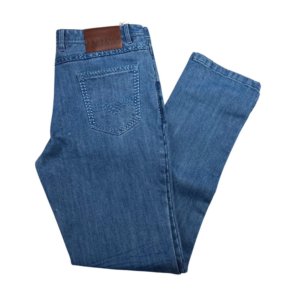 Prestige Denim Blue Double Stitched Pants - Dudes Boutique