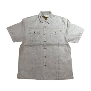 Prestige Oatmeal Double Stitch Linen Shirt - Dudes Boutique