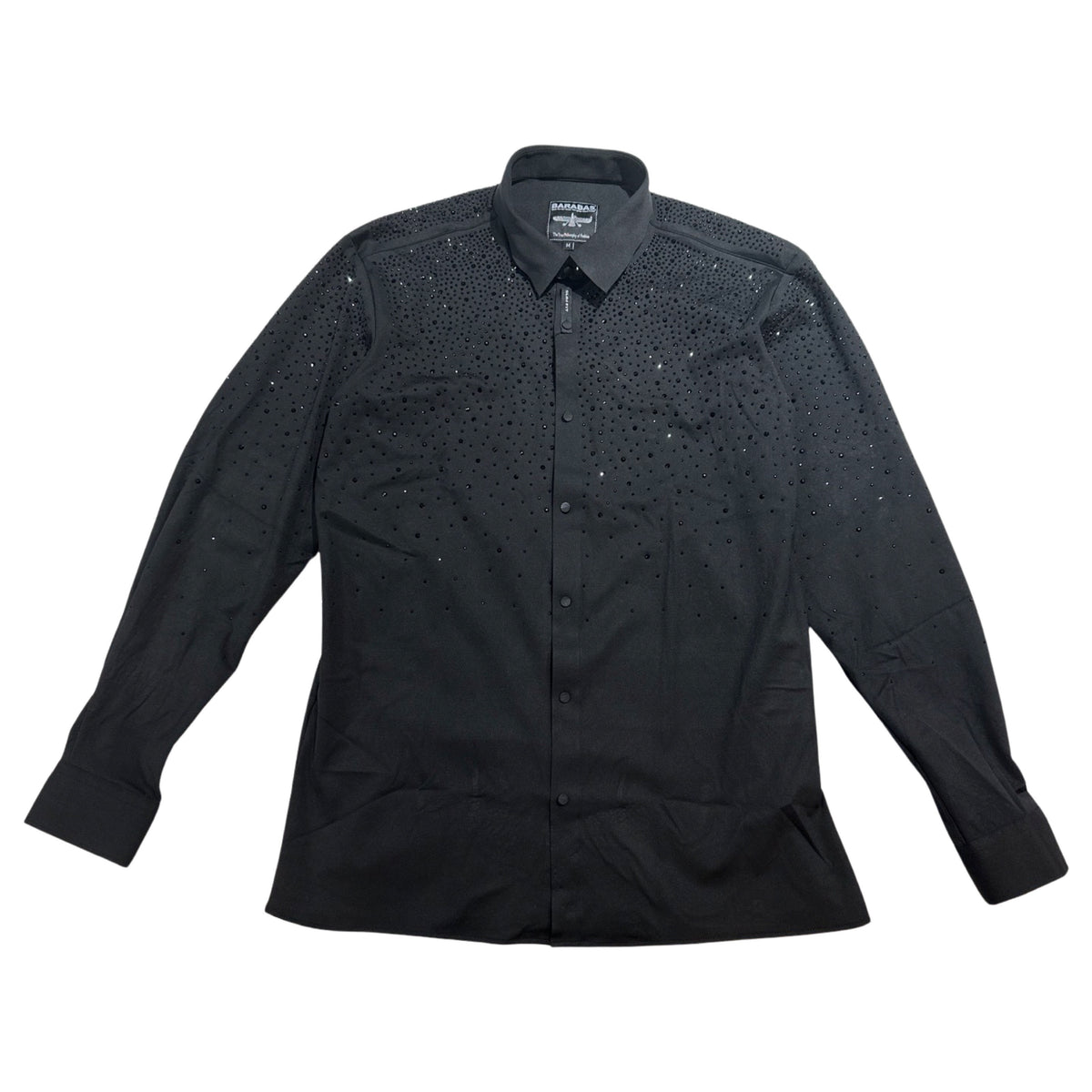 Barabas All Over Crystal Black Button Up Shirt - Dudes Boutique