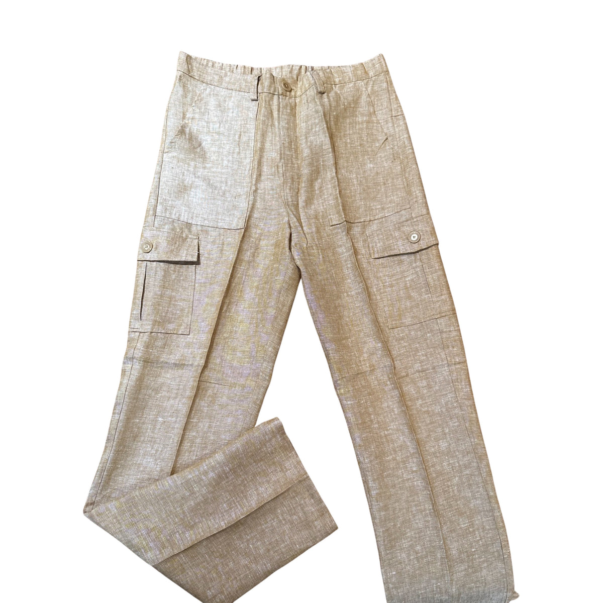 Prestige Khaki Cargo Linen Pants - Dudes Boutique