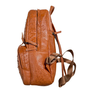 Kashani Cognac Ostrich Quill Backpack - Dudes Boutique