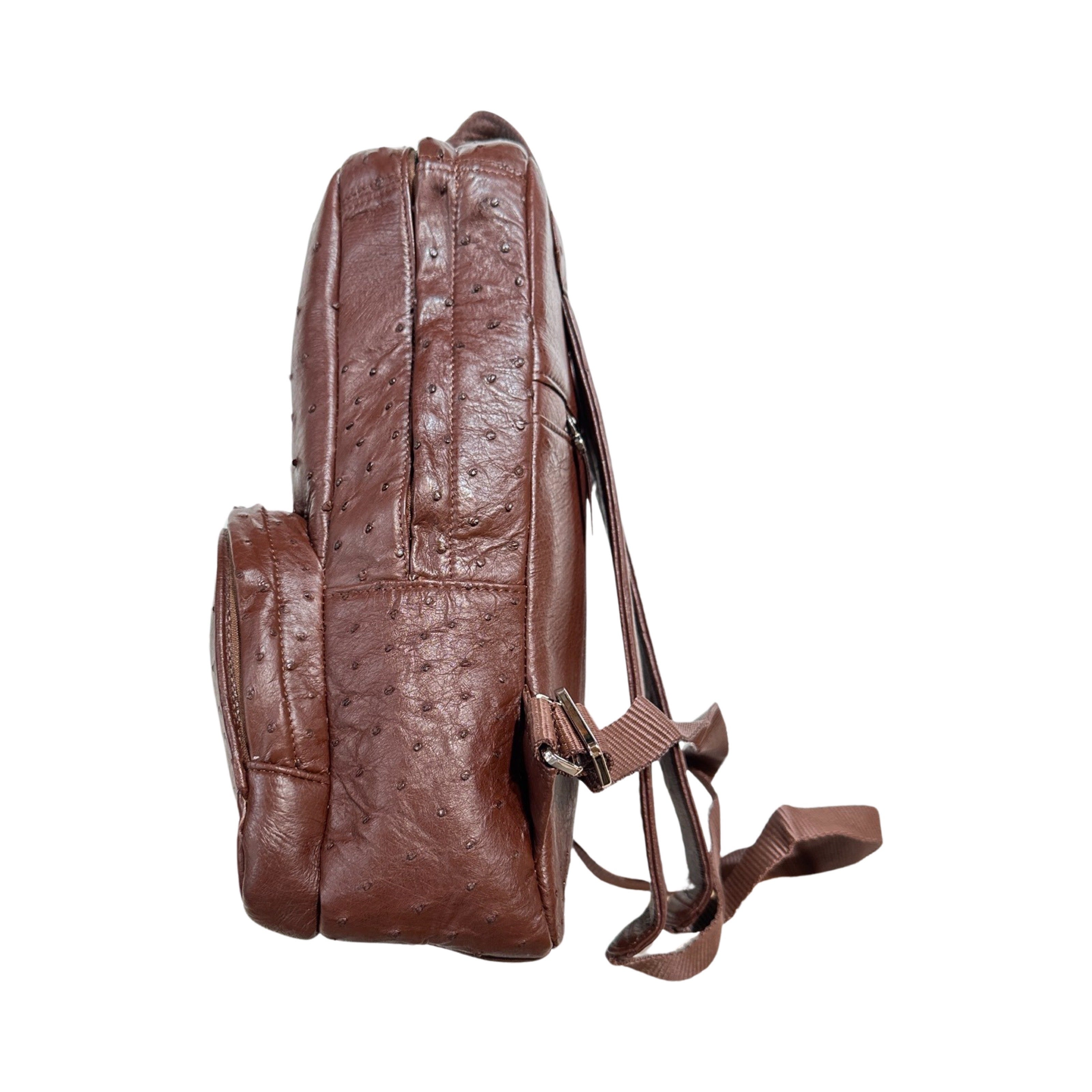 Kashani Chocolate Brown Ostrich Quill Backpack - Dudes Boutique