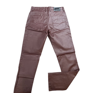 Barocco Wine PU Leather Dress Pants - Dudes Boutique