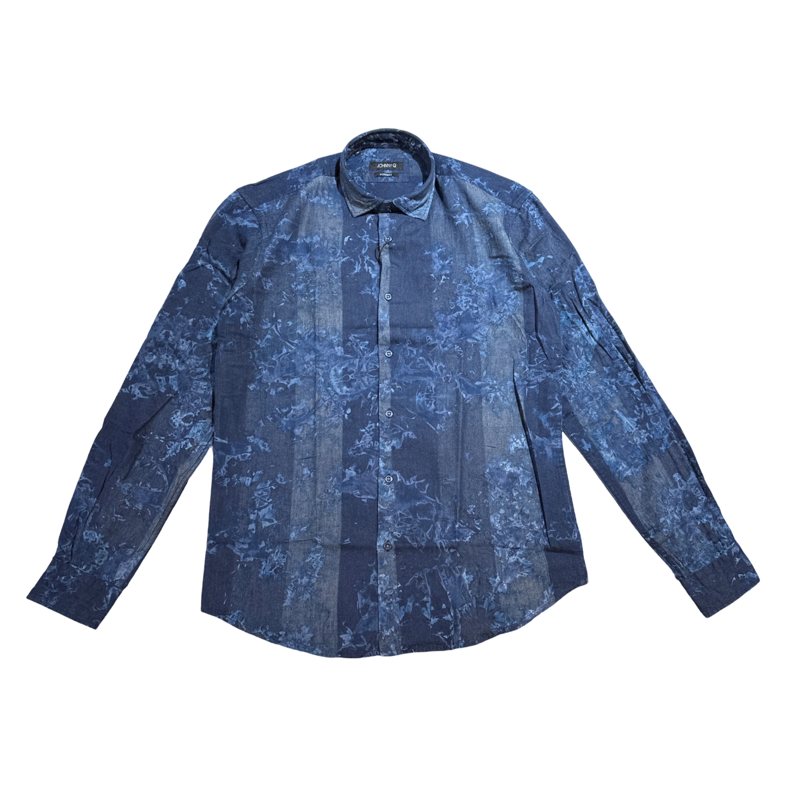 Johnny Q J 535 Indigo Multi Button Up Shirt - Dudes Boutique