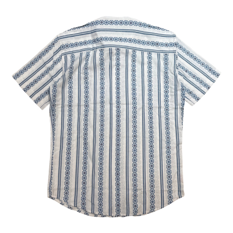 Johnny Q J 120-S White/Blue Button Up Shirt - Dudes Boutique