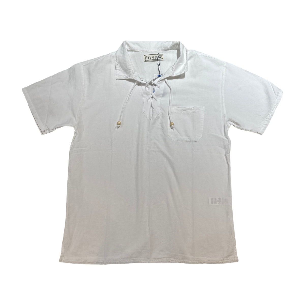 Seaspice White Boho Peruvian Cotton Short Sleeve Shirt