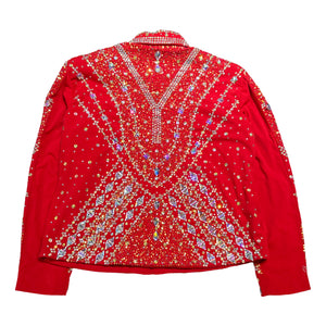 Kashani Red Crimson Silver Hyper Crystal Jacket - Dudes Boutique