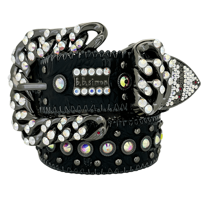 b.b. Simon Nikko Crystal Black/AB Crystal Belt - Dudes Boutique