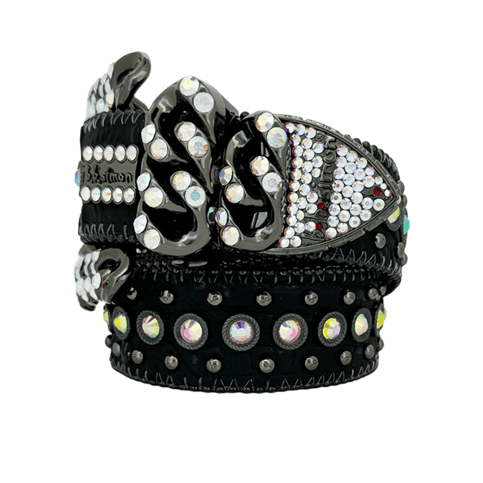 b.b. Simon Nikko Crystal Black/AB Crystal Belt - Dudes Boutique