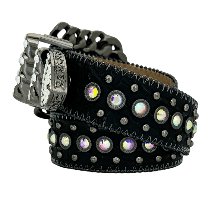 b.b. Simon Nikko Crystal Black/AB Crystal Belt - Dudes Boutique