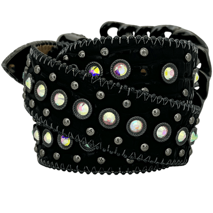 b.b. Simon Nikko Crystal Black/AB Crystal Belt - Dudes Boutique