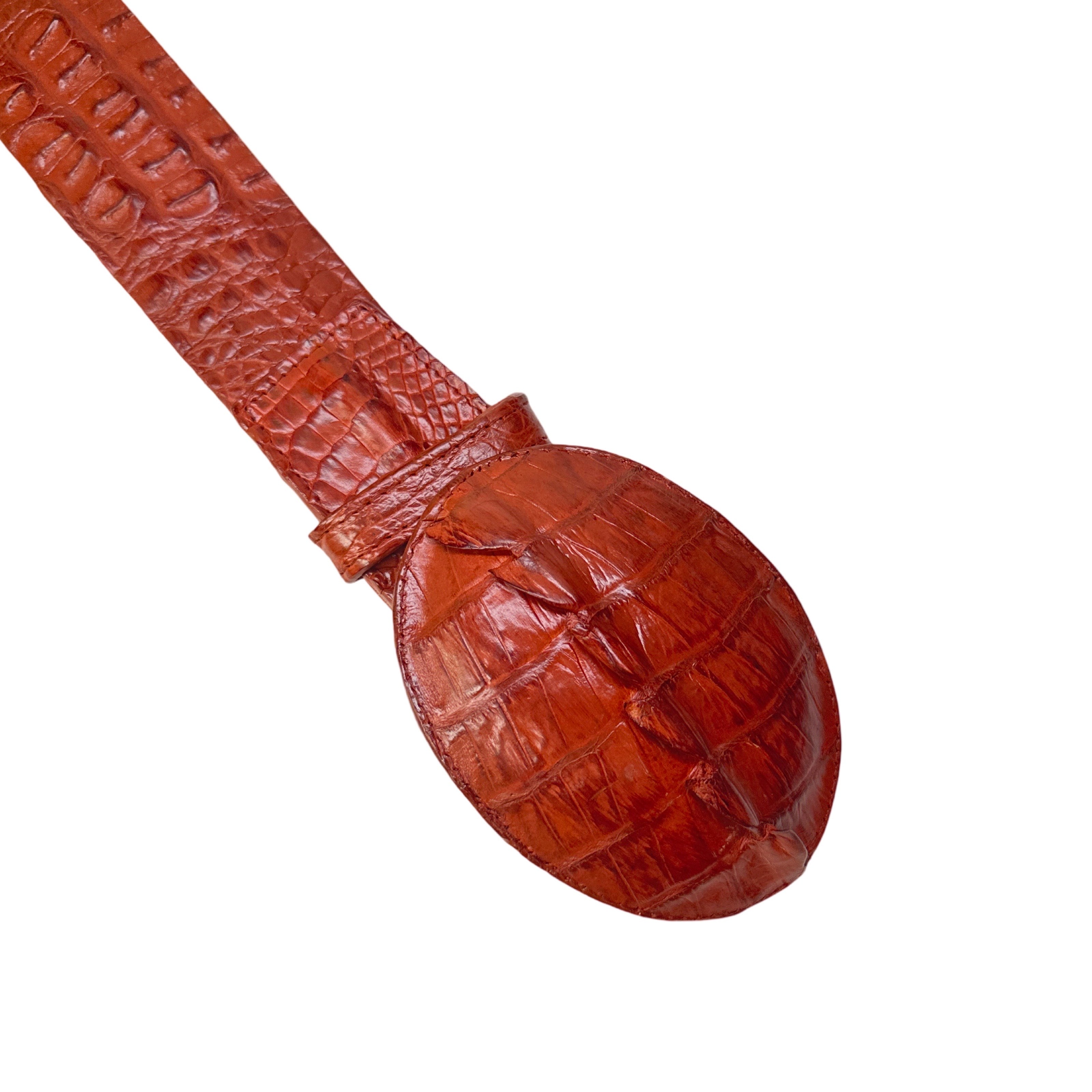 Los Altos Cognac Crocodile Tail Belt - Dudes Boutique