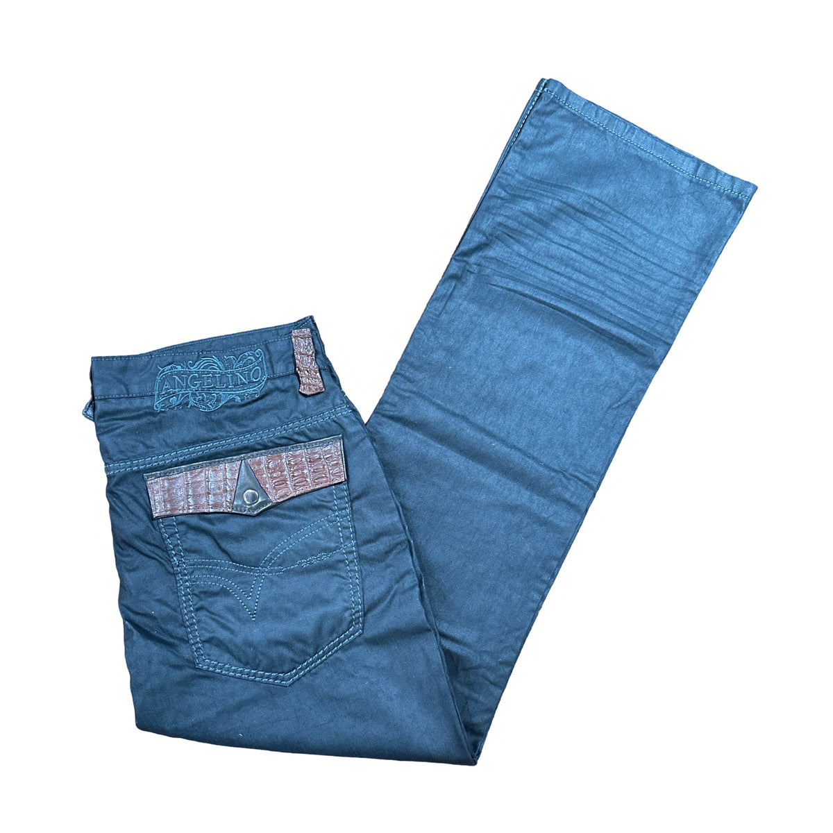 Kashani x Angelino Jeans w/ Brown Alligator Pocket Flaps