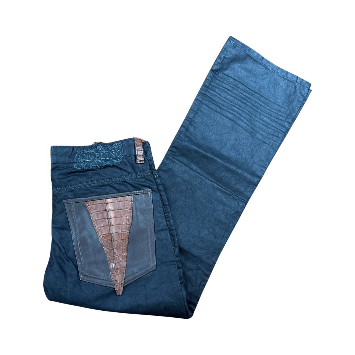 Kashani x Angelino Jeans w/ Brown Alligator Tail Pockets