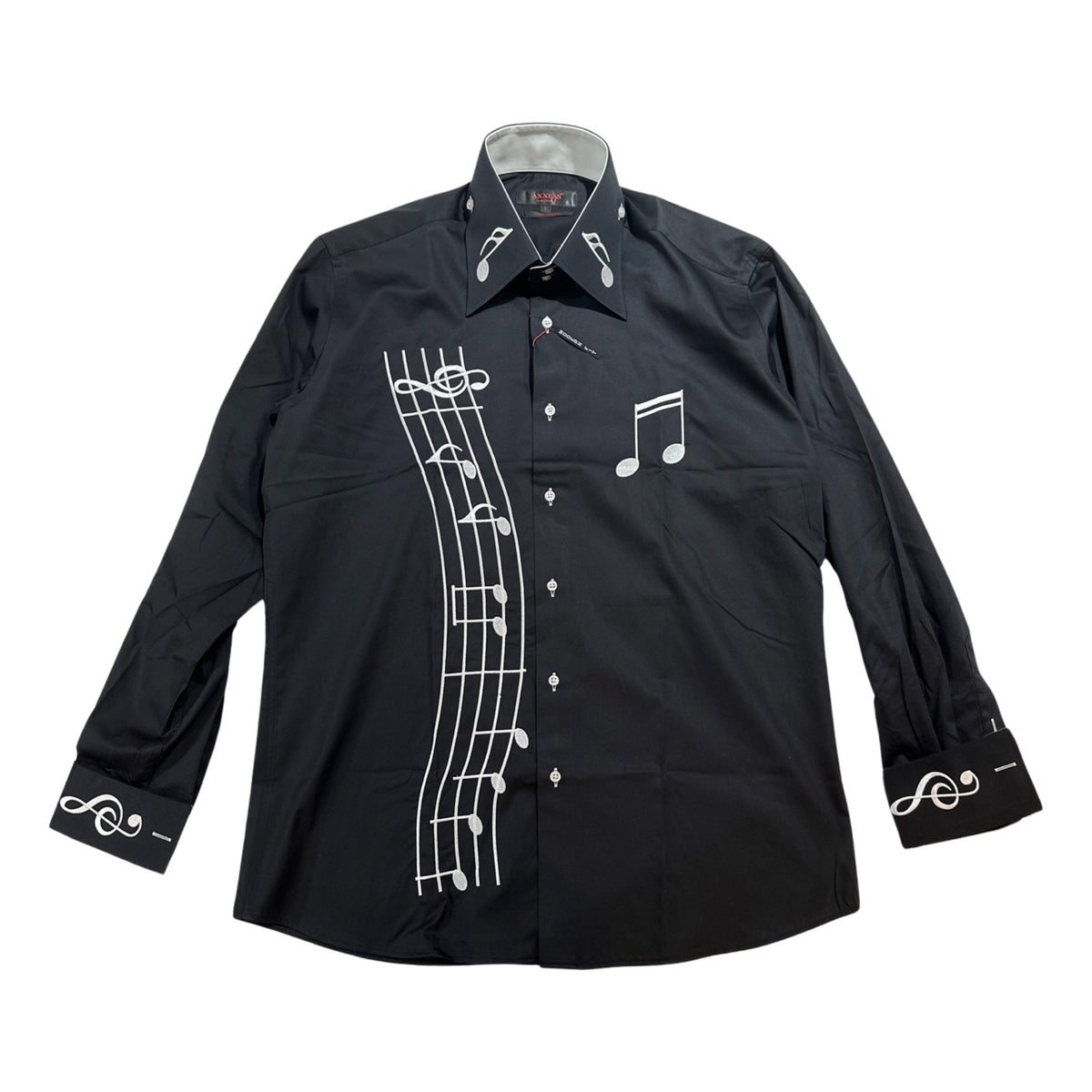 Axxess Black Music Button Up Shirt