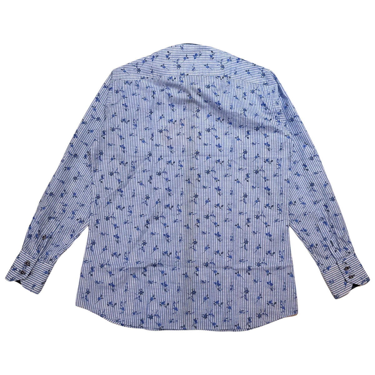 Axxess Blue Iris Stripes Button Up Shirt - Dudes Boutique