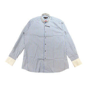 Axxess Blue Gem Stripes Button Up Shirt - Dudes Boutique