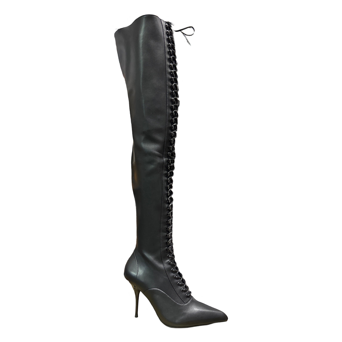 Jeffery Campbell Leather Lace Up Thigh High Stiletto Boot - Dudes Boutique
