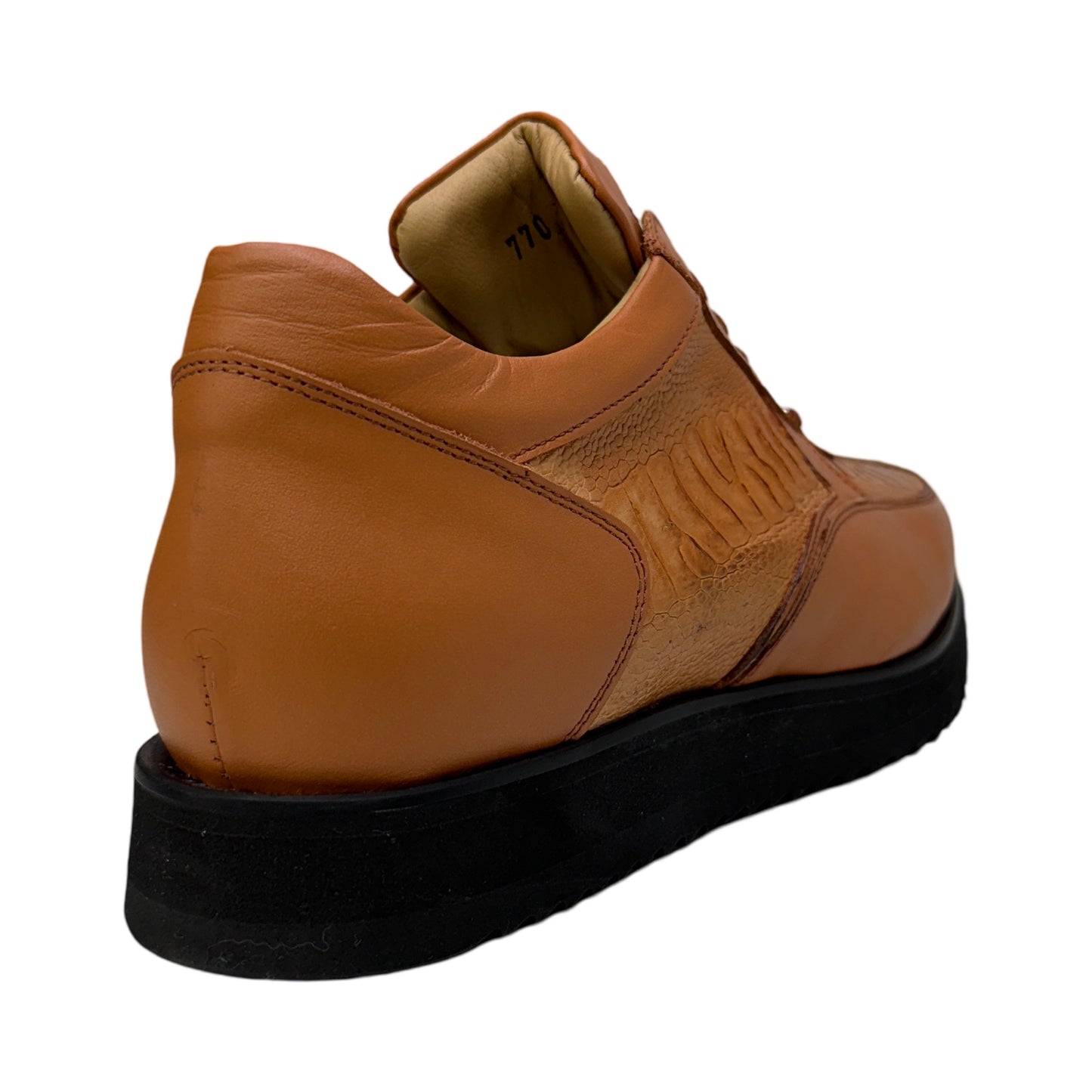 Mauri M770/4 Chestnut / Cognac Bolt Ostrich Leg & Nappa Sneaker - Dudes Boutique