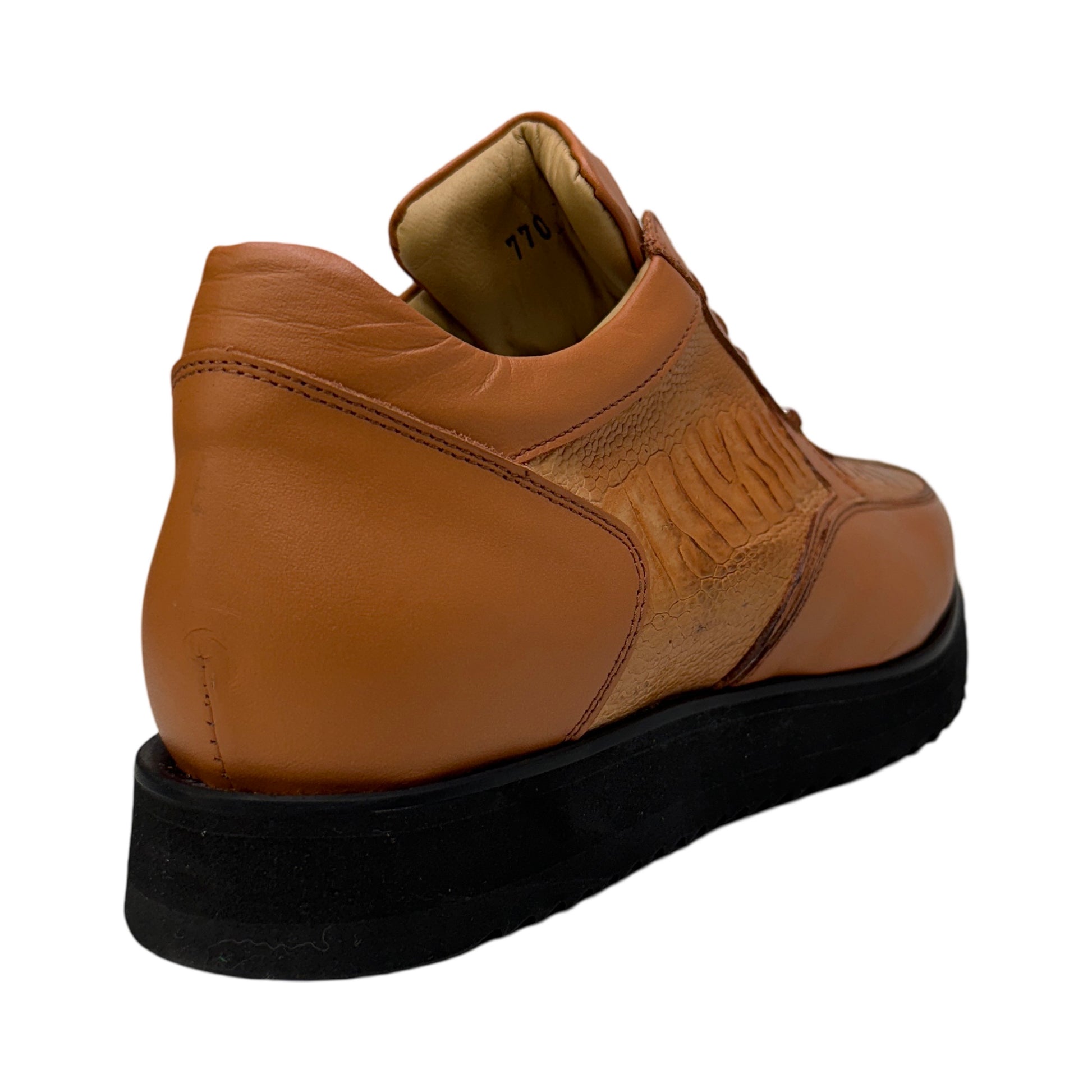 Mauri M770/4 Chestnut / Cognac Bolt Ostrich Leg & Nappa Sneaker - Dudes Boutique