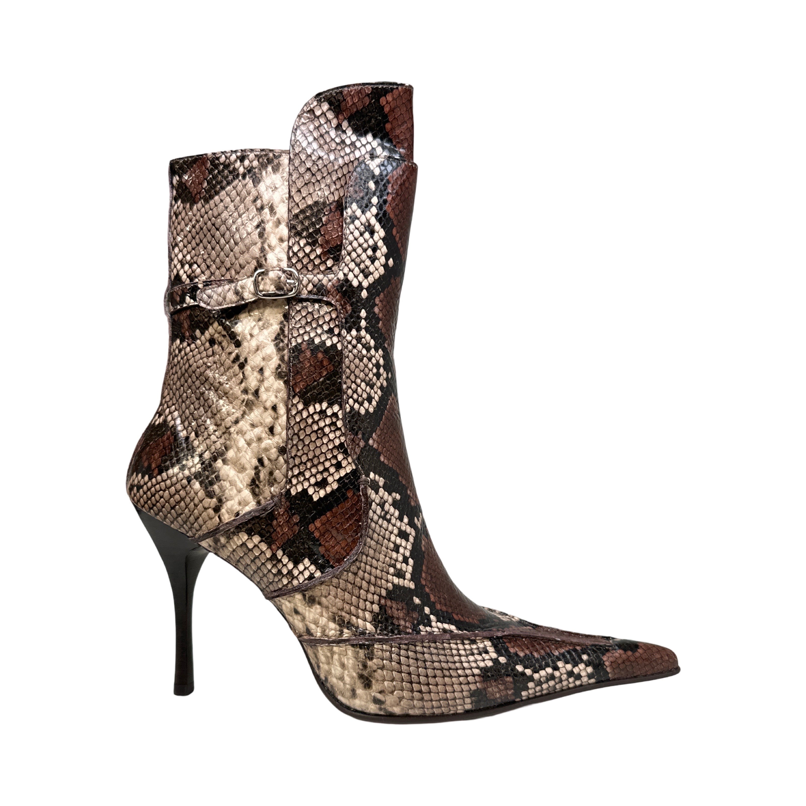 Jeffrey Campbell Beige Python Pointed Toe Heels - Dudes Boutique