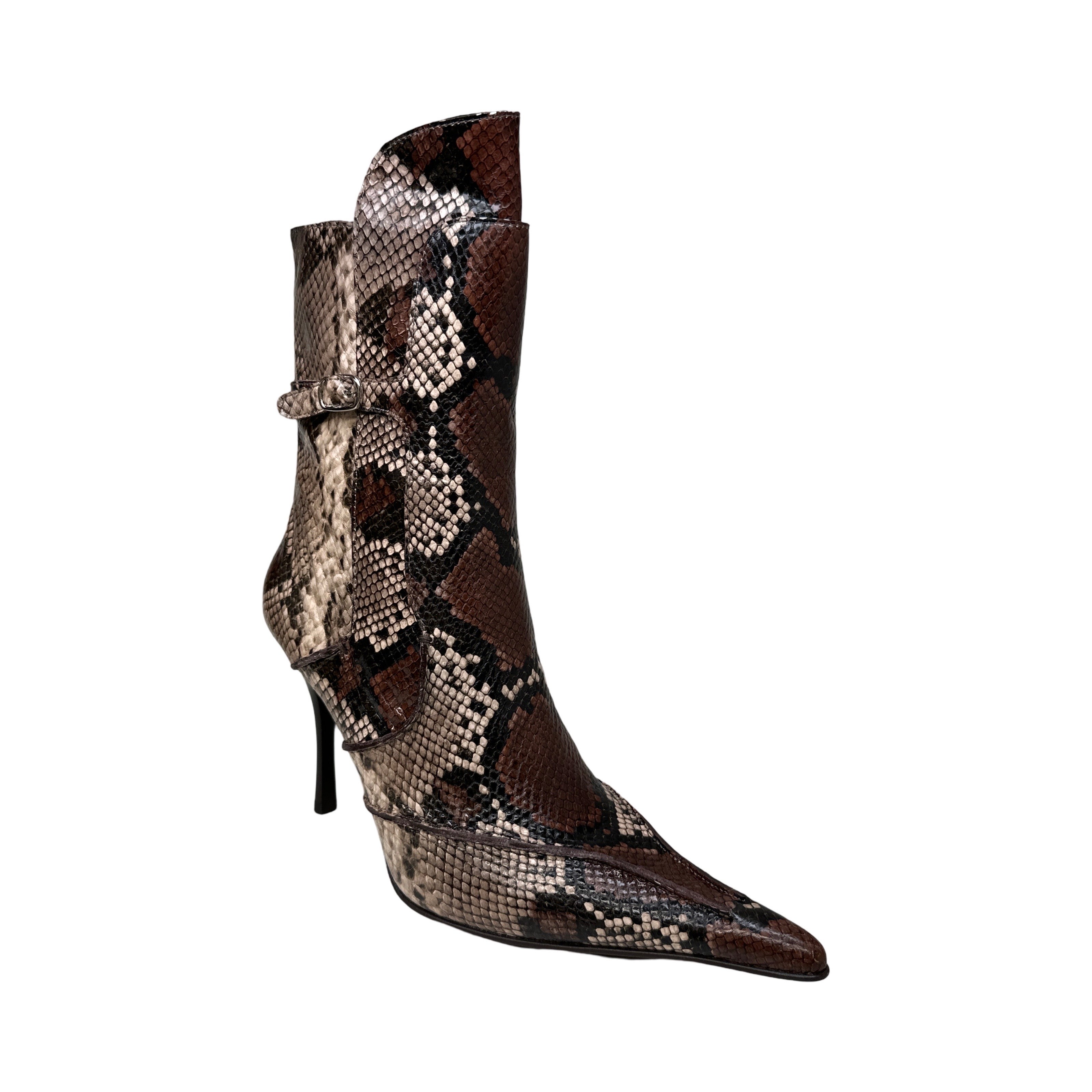 Jeffrey Campbell Beige Python Pointed Toe Heels - Dudes Boutique