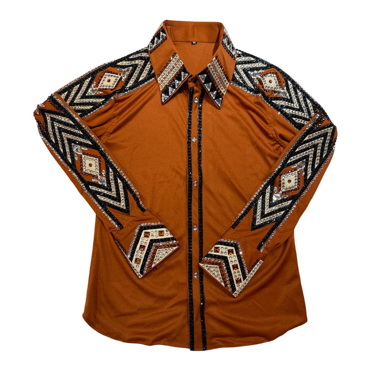 Kashani Orange Squash Hyper Crystal Button-Up Zip Shirt - Dudes Boutique