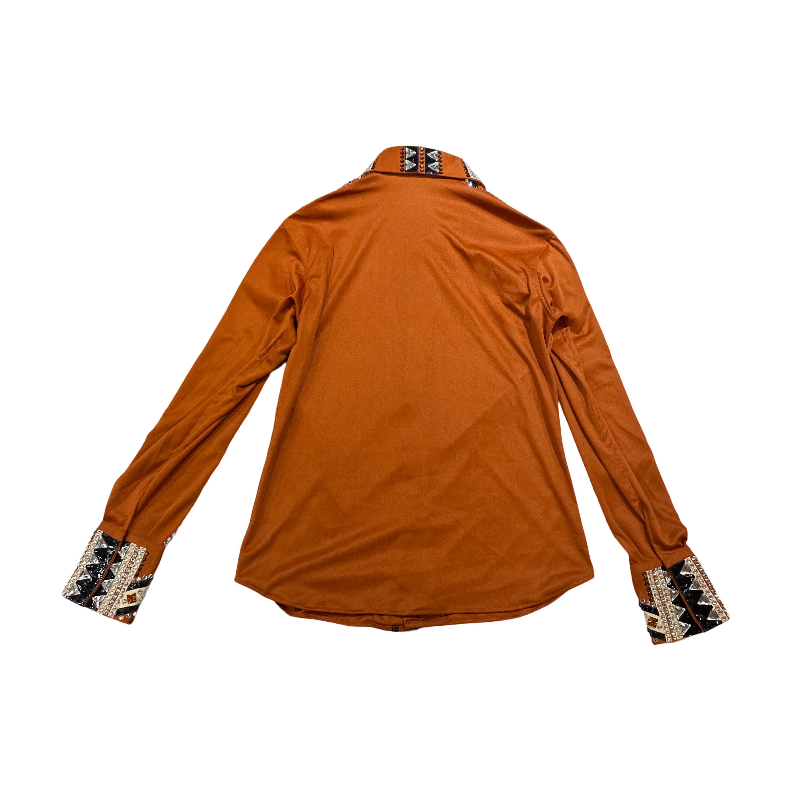 Kashani Orange Squash Hyper Crystal Button-Up Zip Shirt - Dudes Boutique