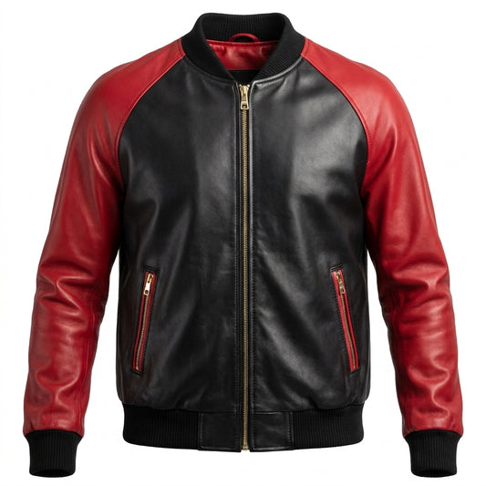 G-Gator Black/Red Lambskin Varsity Jacket