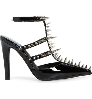 Jeffrey Campbell Black Step Back Spiked Pointed Toe Pump - Dudes Boutique