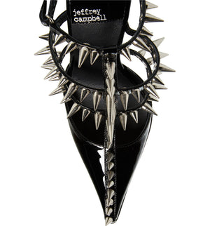 Jeffrey Campbell Black Step Back Spiked Pointed Toe Pump - Dudes Boutique