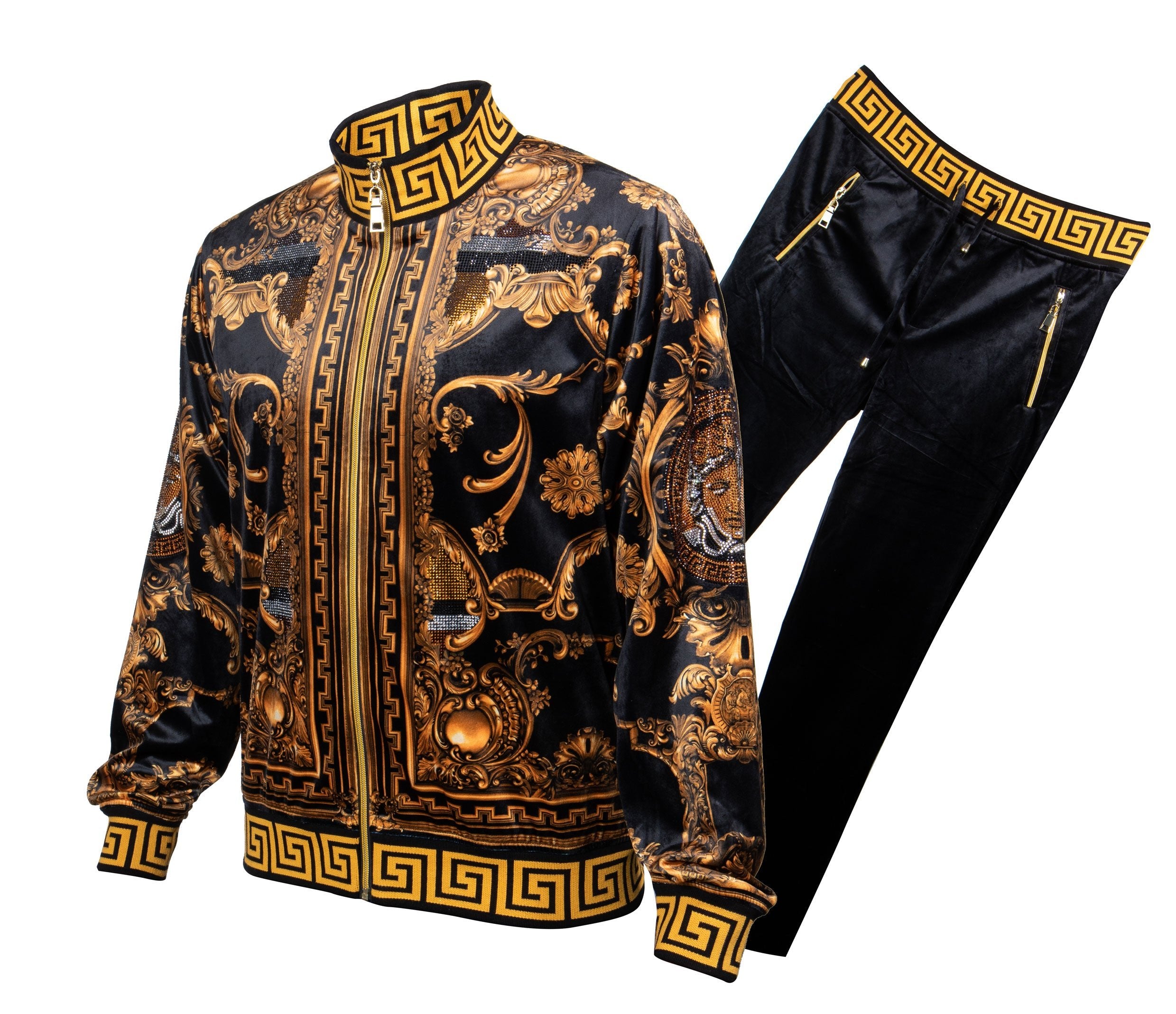 Prestige Black / Gold Royal Medusa Jogger Set - Dudes Boutique