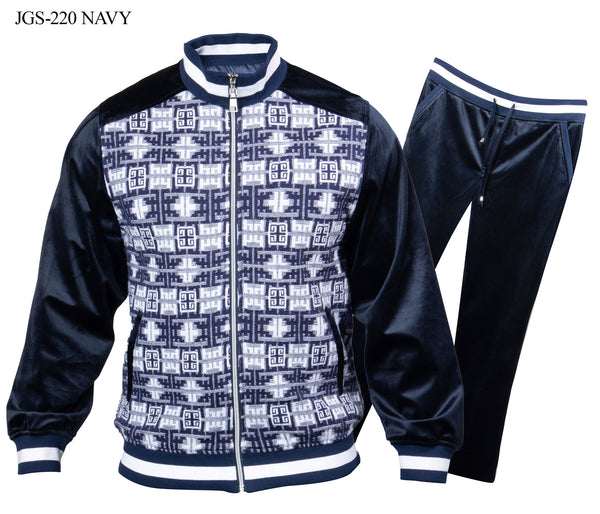 Prestige Navy Knit Luxury Jogger Set - Dudes Boutique